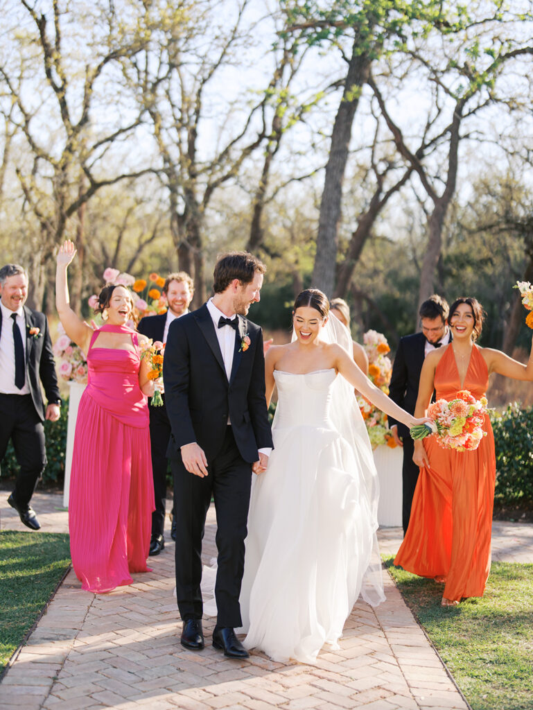 Outdoor wedding ceremony at The Grand Lady wedding venue in Austin TX