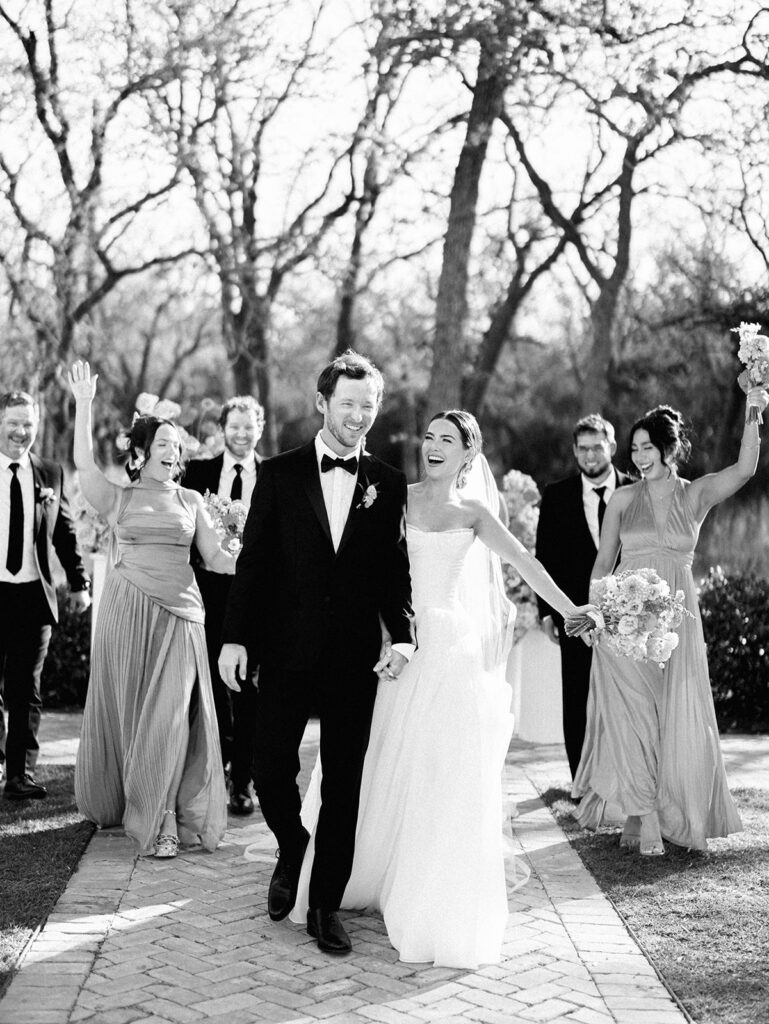 Outdoor wedding ceremony at The Grand Lady wedding venue in Austin TX