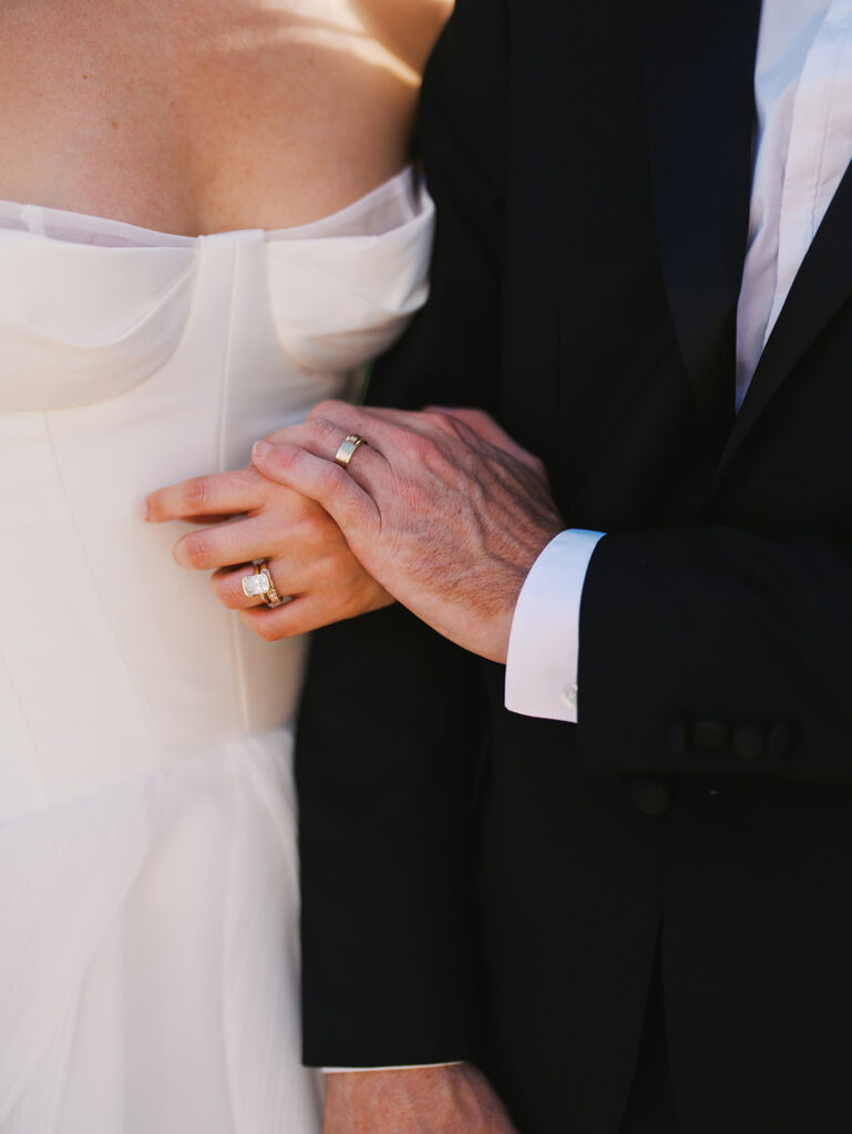 Outdoor wedding ceremony at The Grand Lady wedding venue in Austin TX