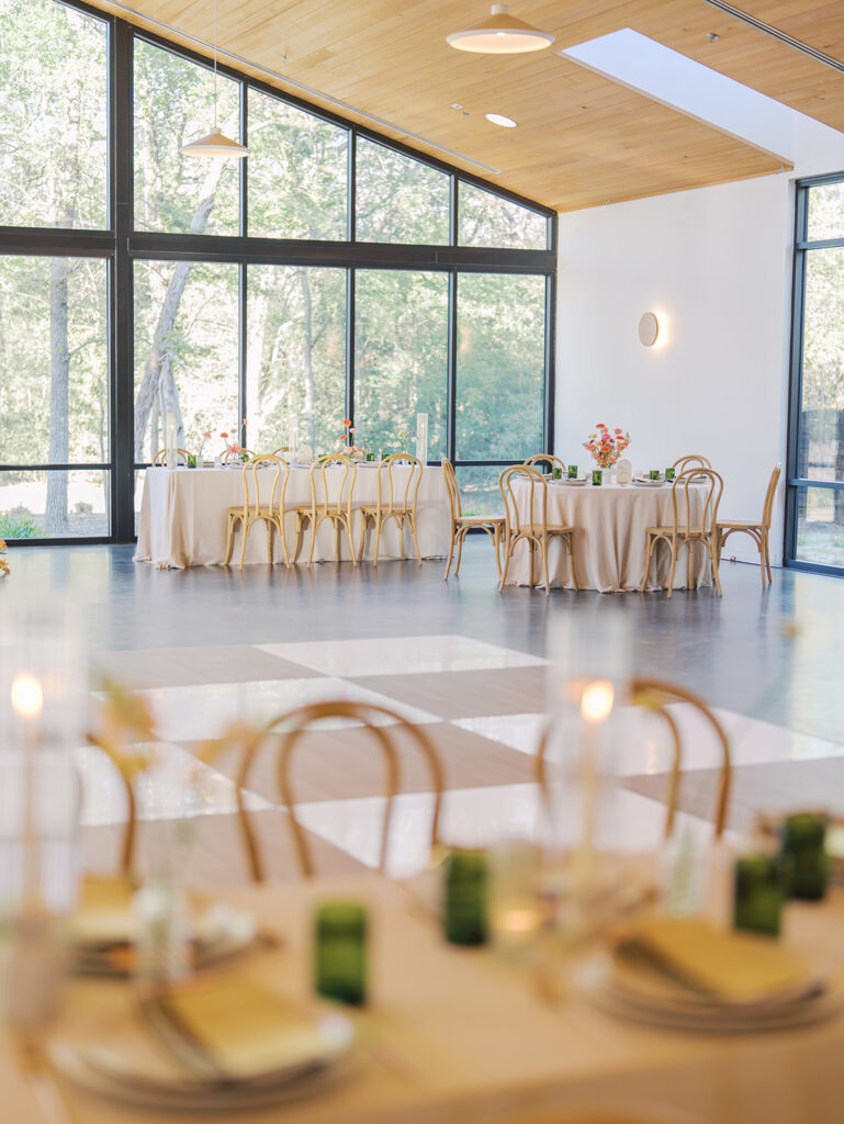 Outdoor wedding ceremony at The Grand Lady wedding venue in Austin TX