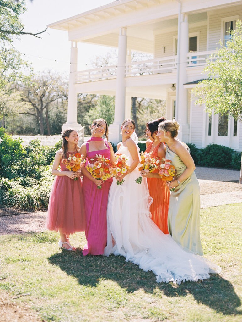 Outdoor wedding ceremony at The Grand Lady wedding venue in Austin TX
