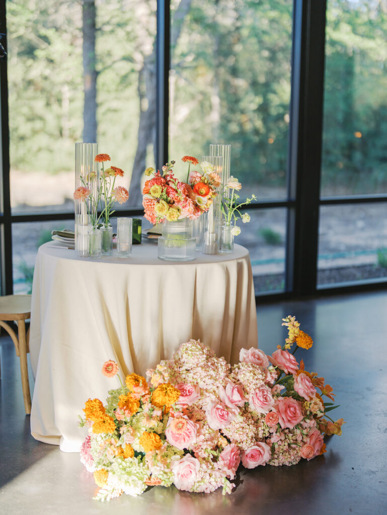 Outdoor wedding ceremony at The Grand Lady wedding venue in Austin TX