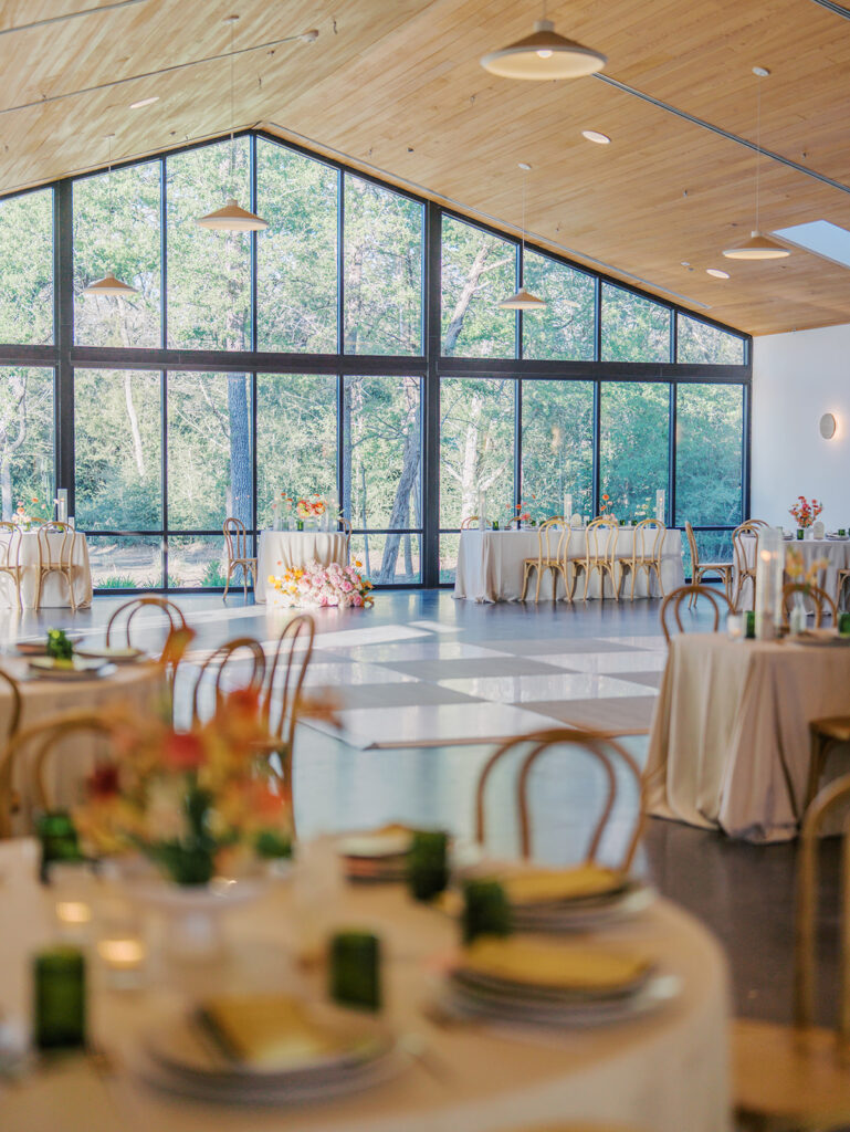 Outdoor wedding ceremony at The Grand Lady wedding venue in Austin TX