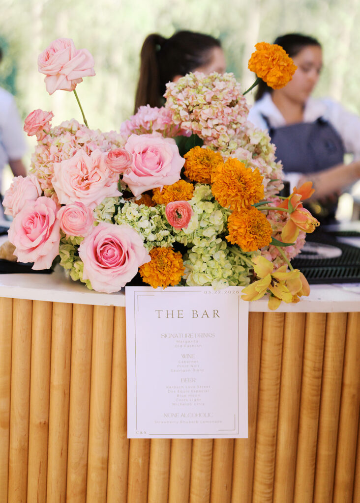 Outdoor wedding ceremony at The Grand Lady wedding venue in Austin TX