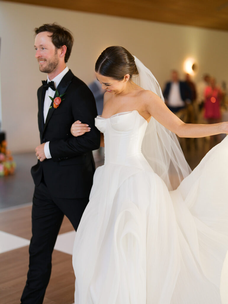 Vibrant wedding florals at The Grand Lady Austin Texas wedding venue