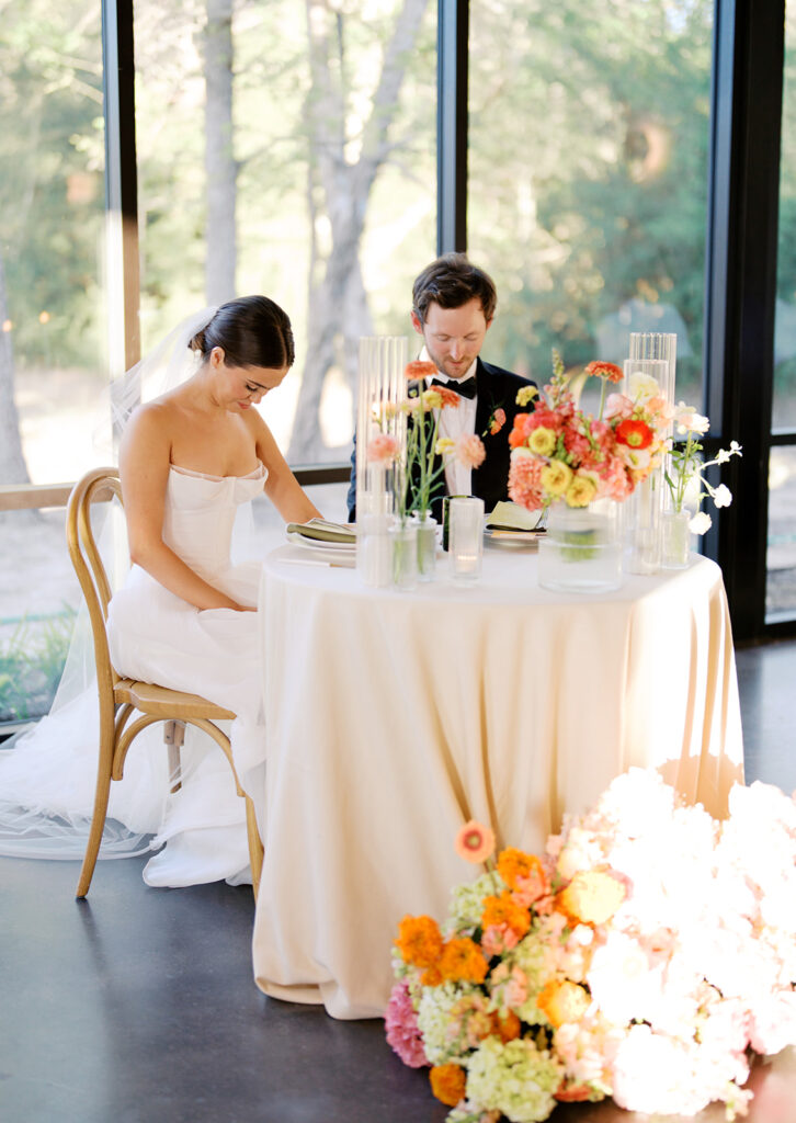 Vibrant wedding florals at The Grand Lady Austin Texas wedding venue