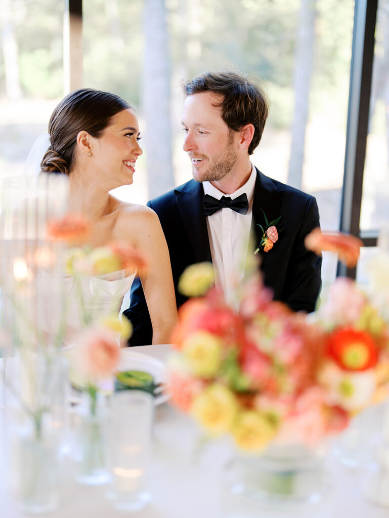 Vibrant wedding florals at The Grand Lady Austin Texas wedding venue