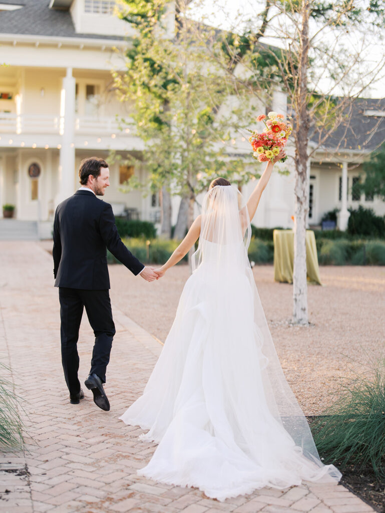 Vibrant wedding florals at The Grand Lady Austin Texas wedding venue