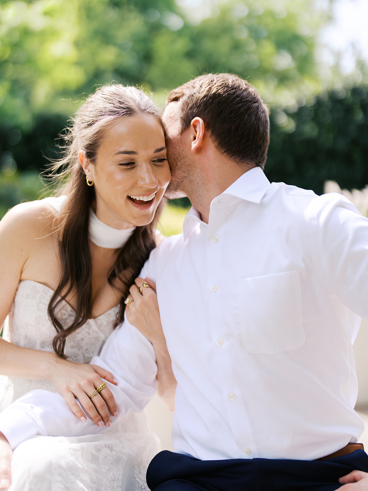 Film engagement portraits at the Dallas Arboretum surrounded by vibrant spring florals