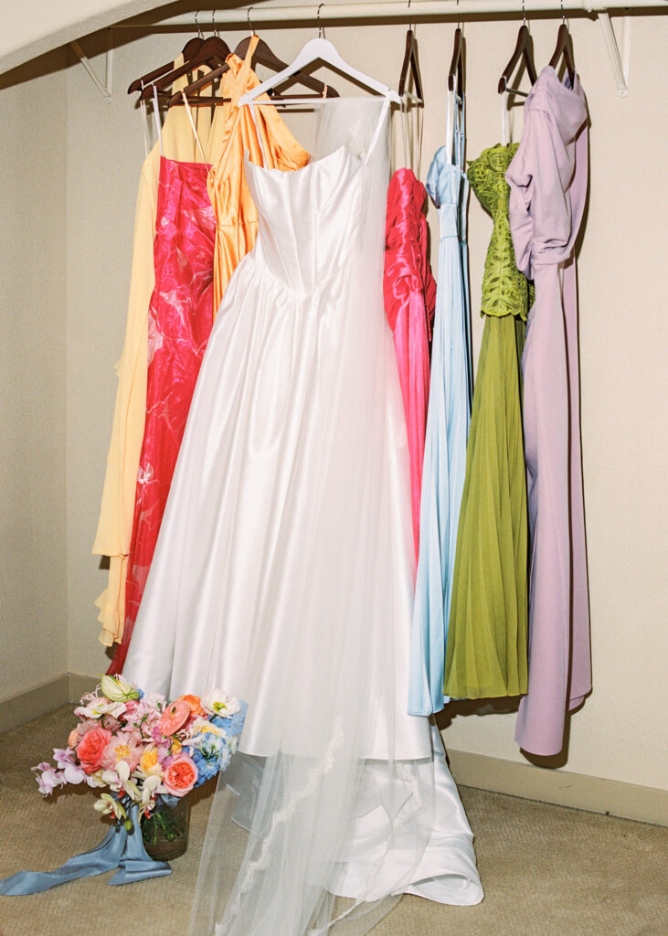 Joyful Fort Worth Zoo wedding with colorful flowers and glowing light