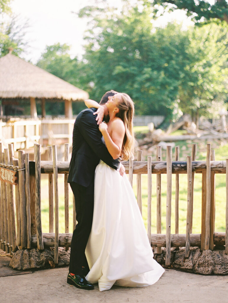 Vibrant Fort Worth Zoo wedding photos captured on film