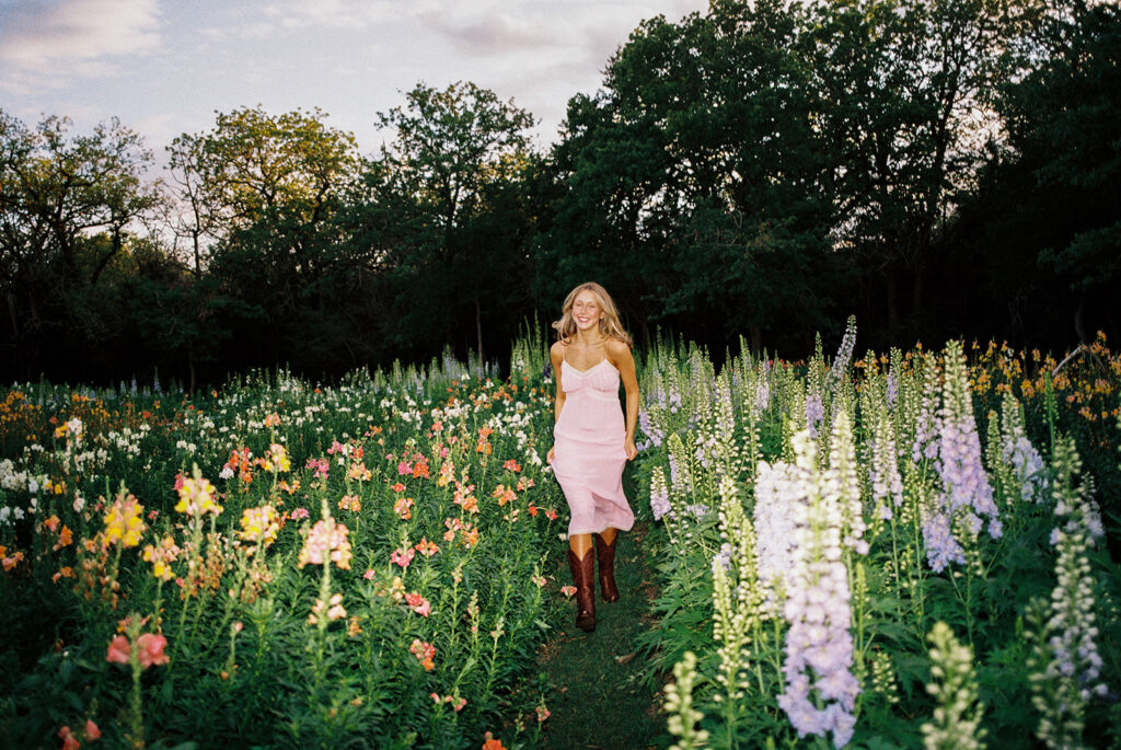 Sunny senior portraits at The Grand Lady in Austin Texas
