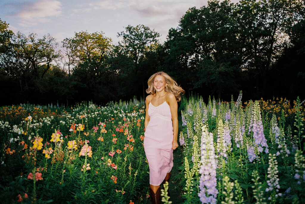 Sunny senior portraits at The Grand Lady in Austin Texas