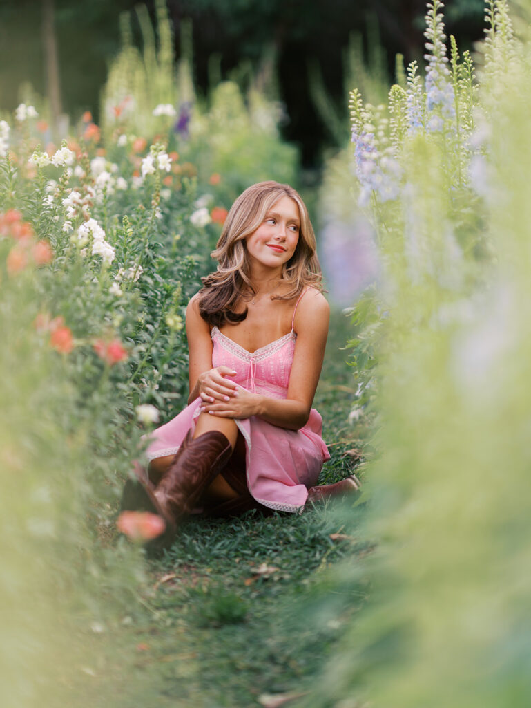 Austin senior photographer capturing timeless film senior portraits at The Grand Lady